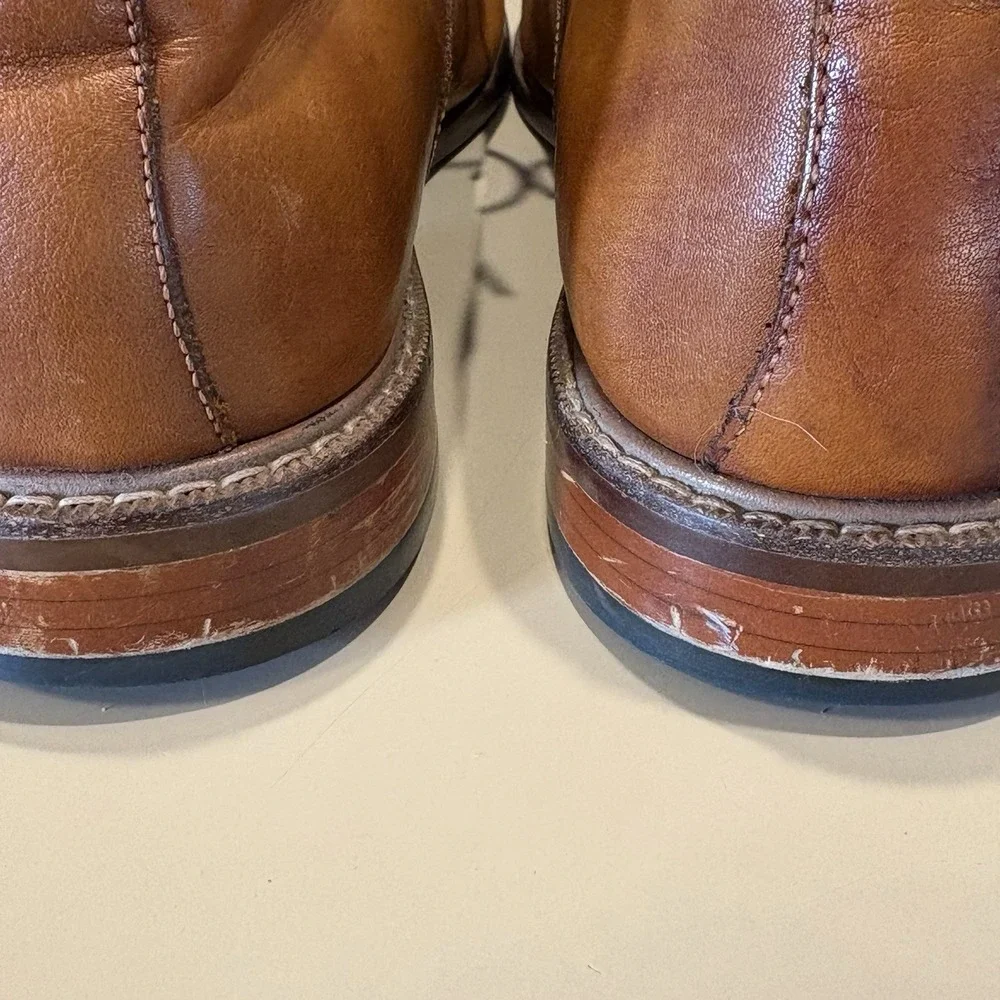 Aston Grey Collection Leu leather‎ oxford Men's Brown Dress Shoes Size 9